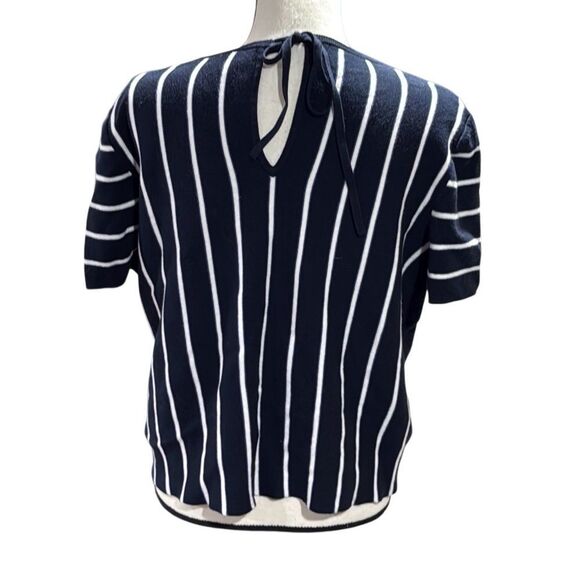 Banana Republic Navy and White Striped Tee - Picture 3 of 5